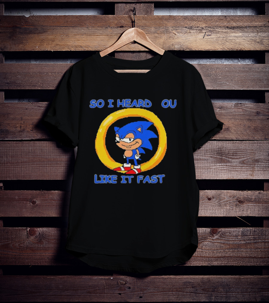 So I Heard You Like It Fast Hedgehog Ring Blue Character T-Shirt