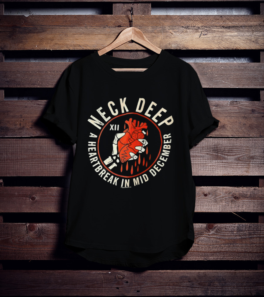 Neck Deep A Heartbreak In Mid December XII Heart Dripping Red T-Shirt