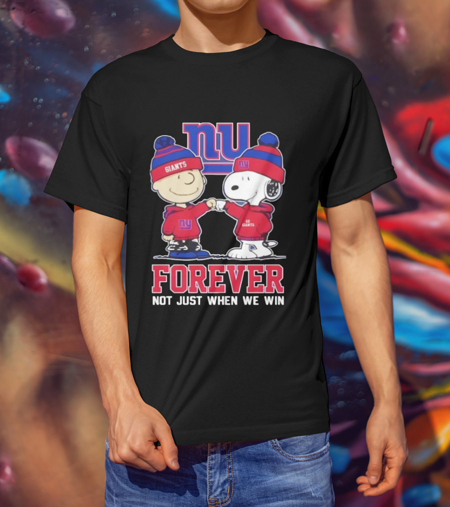 New York Giants Charlie Brown Snoopy Forever Not Just When We Win T-Shirt