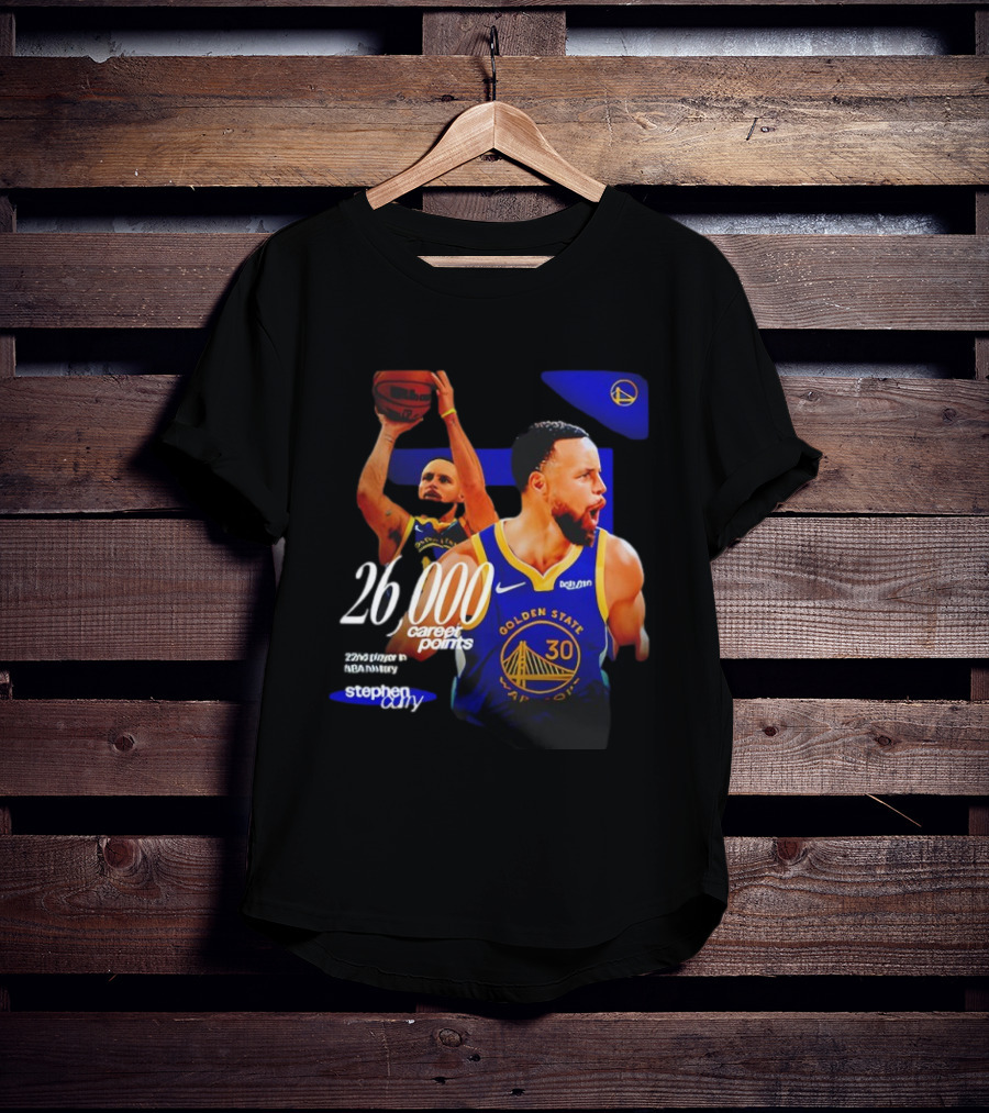 Stephen Curry Golden State Warriors 26000 Career Points 22nd NBA Player T-Shirt