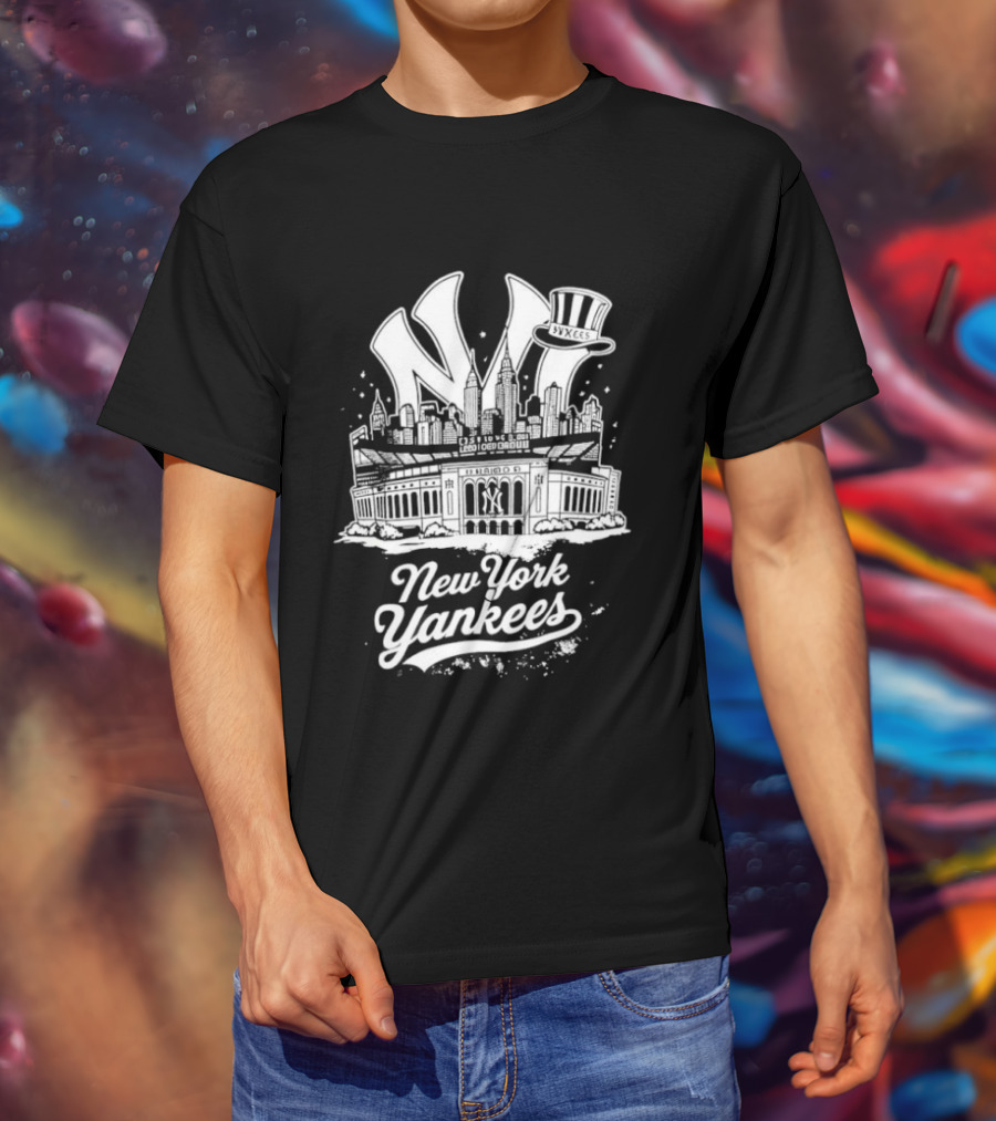Yankee Stadium New York Yankees Vintage Style Top Hat Icon T-Shirt