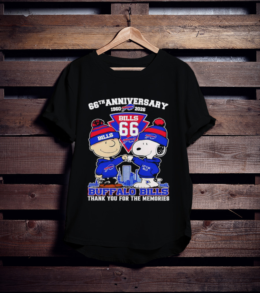Peanuts Buffalo Bills 66th Anniversary 1950-2023 Thank You For The Memories T-Shirt