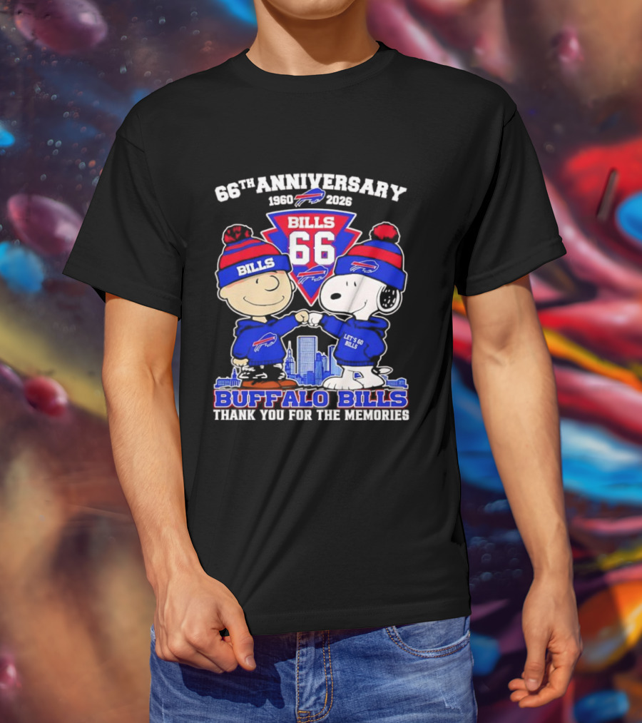 Peanuts Buffalo Bills 66th Anniversary 1950-2023 Thank You For The Memories T-Shirt