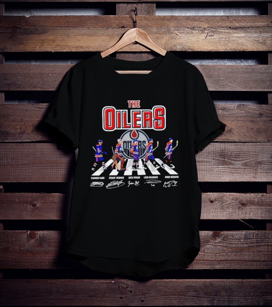 Edmonton Oilers Hockey Players Abbey Road Signatures T-Shirt