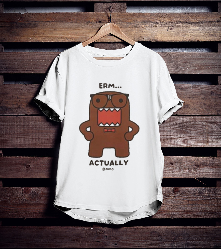 Domo Erm Actually Character With Glasses And Bow Tie T-Shirt