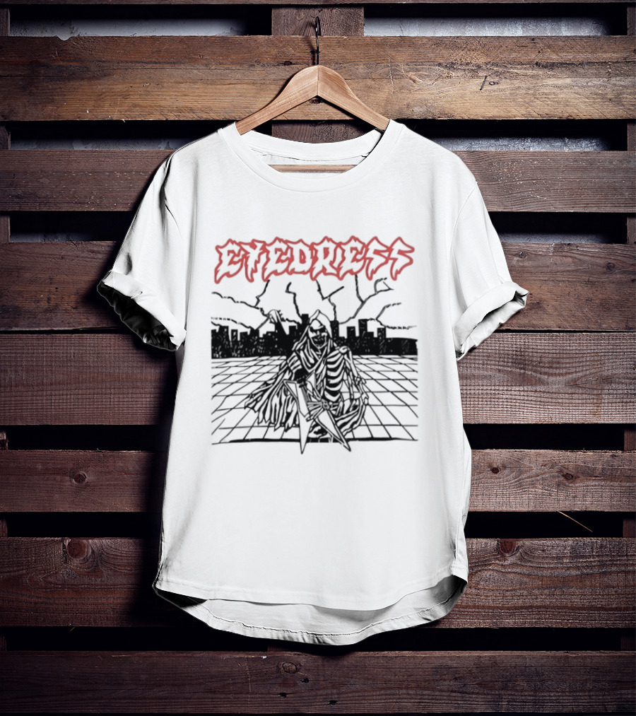 Eyedress Hesher Lightning Skeleton Design T-Shirt