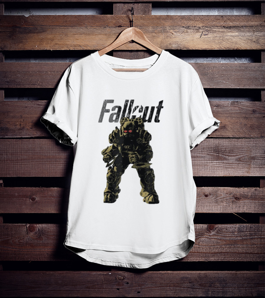 Fallout Power Armor Iconic Gaming Symbol Bold Apocalyptic Style T-Shirt
