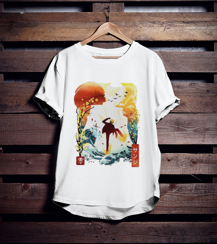 Sanji One Piece Anime Ukiyo-e Style Lunar New Year Japan Art T-Shirt