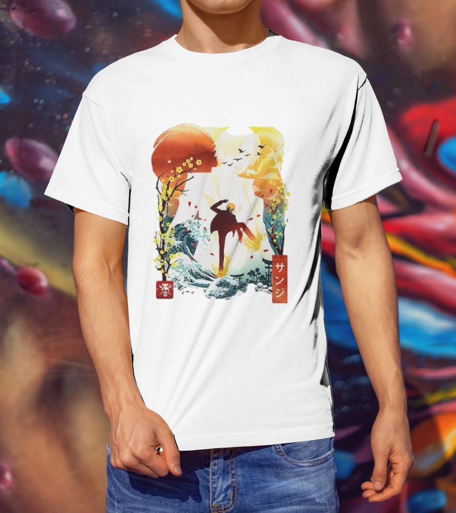 Sanji One Piece Anime Ukiyo-e Style Lunar New Year Japan Art T-Shirt