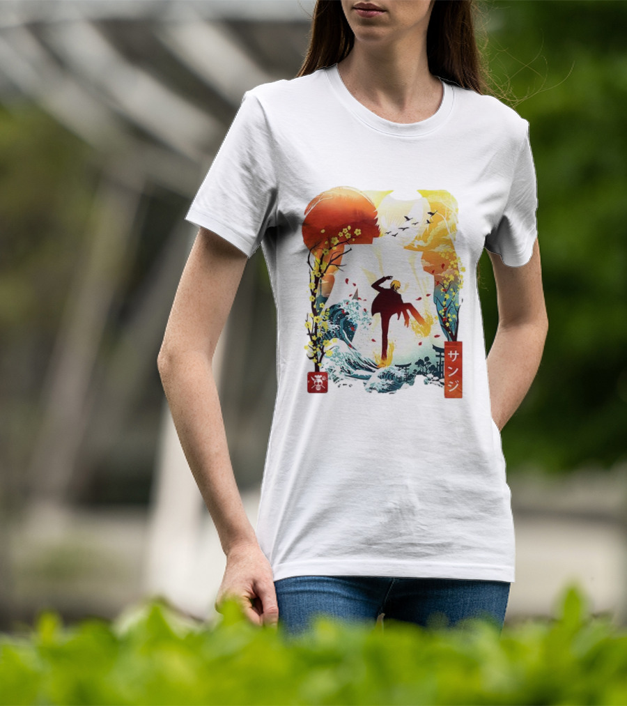 Sanji One Piece Anime Ukiyo-e Style Lunar New Year Japan Art T-Shirt