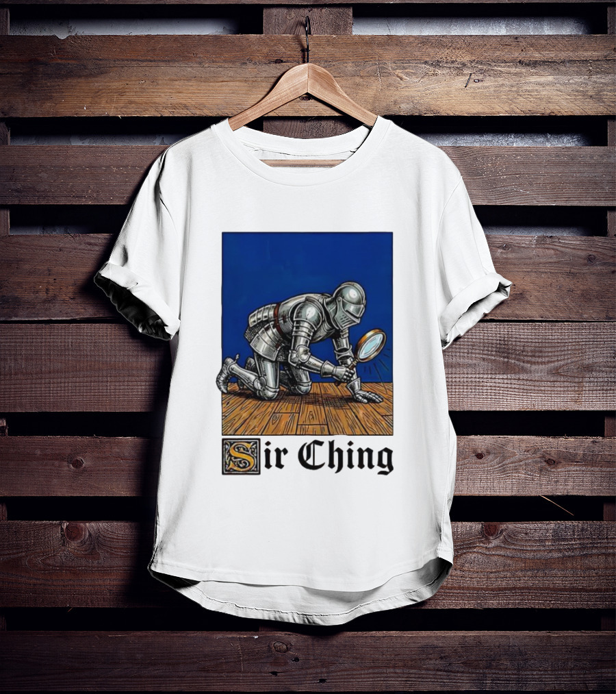 Sir Ching Knight Armor Magnifying Glass Search T-Shirt