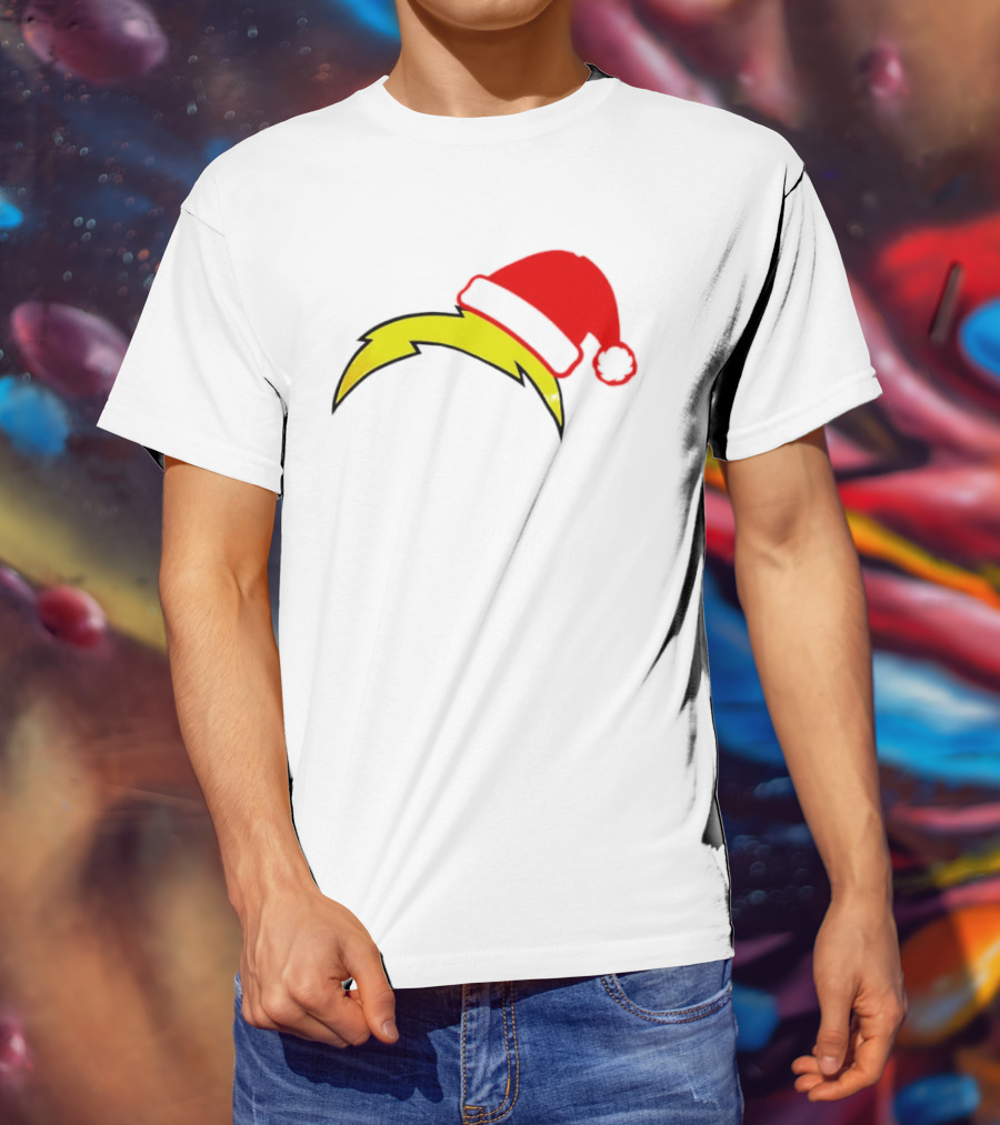 Los Angeles Chargers NFL Santa Hat Bolt T-Shirt