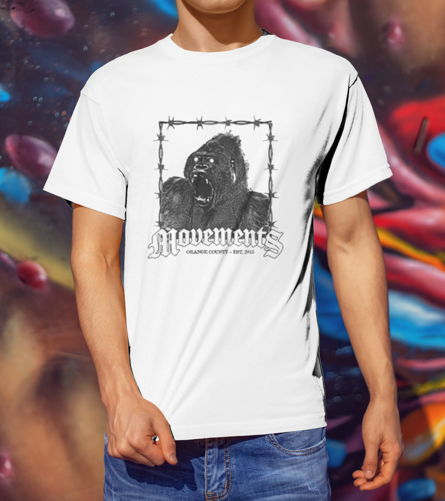 Movements Orange County Est 2015 Gorilla Barbed Wire T-Shirt