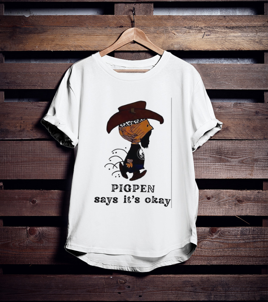 Peanuts Pigpen Says It's Okay Cowboy Hat Character T-Shirt
