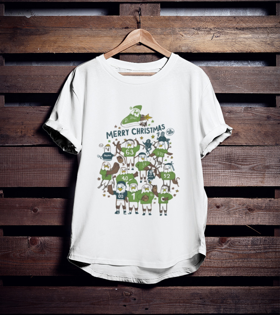 Philly Merry Christmas Tree Sports Inspired Gathering Holiday Tee T-Shirt