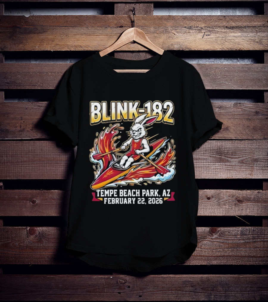 Blink 182 Tempe Beach Park AZ February 22 2026 Rowing Bunny T-Shirt