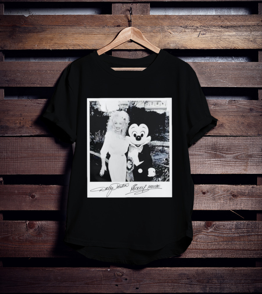 Dolly Parton Mickey Mouse Autograph Polaroid Disney Collaboration T-Shirt