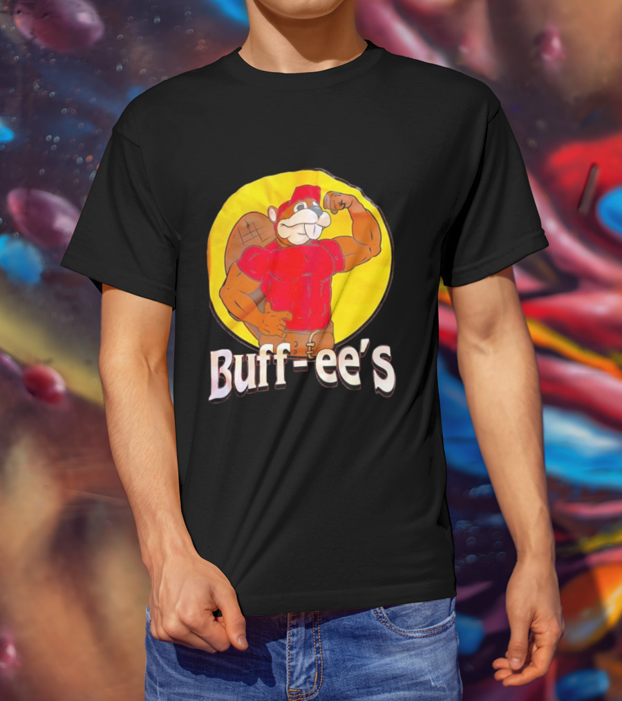 Buff Ee's Gym Muscular Beaver Flexing Muscles T-Shirt