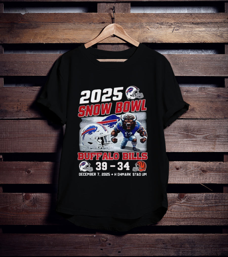 2025 Snow Bowl Buffalo Bills 39 34 December 7 Highmark Stadium Buffalo Vs Cincinnati T-Shirt