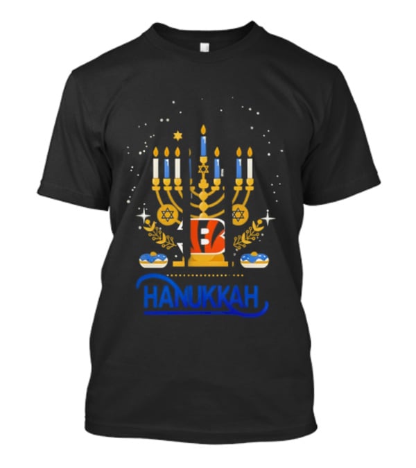Cincinnati Bengals Hanukkah Menorah Celebration T-Shirt