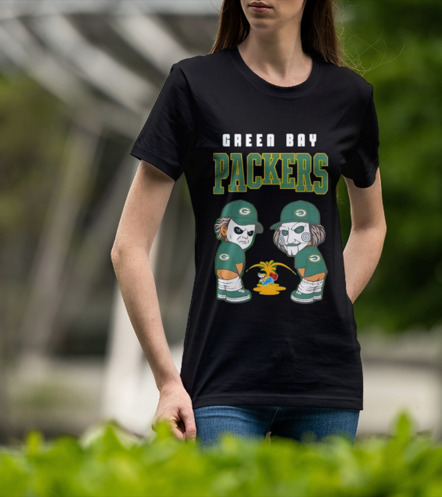 Green Bay Packers Michael Myers Billy The Puppet Pissing T-Shirt