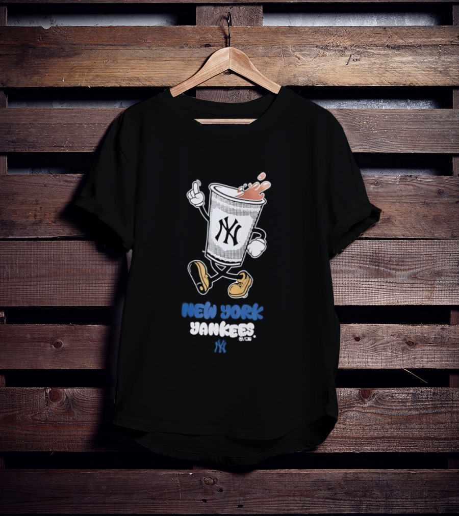 NY Yankees Coffee Cup Cartoon T-Shirt