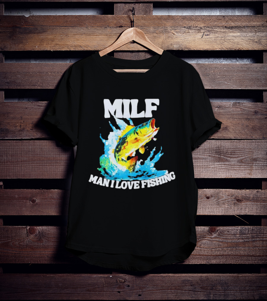 MILF Man I Love Fishing Peacock Bass Splashing Water T-Shirt