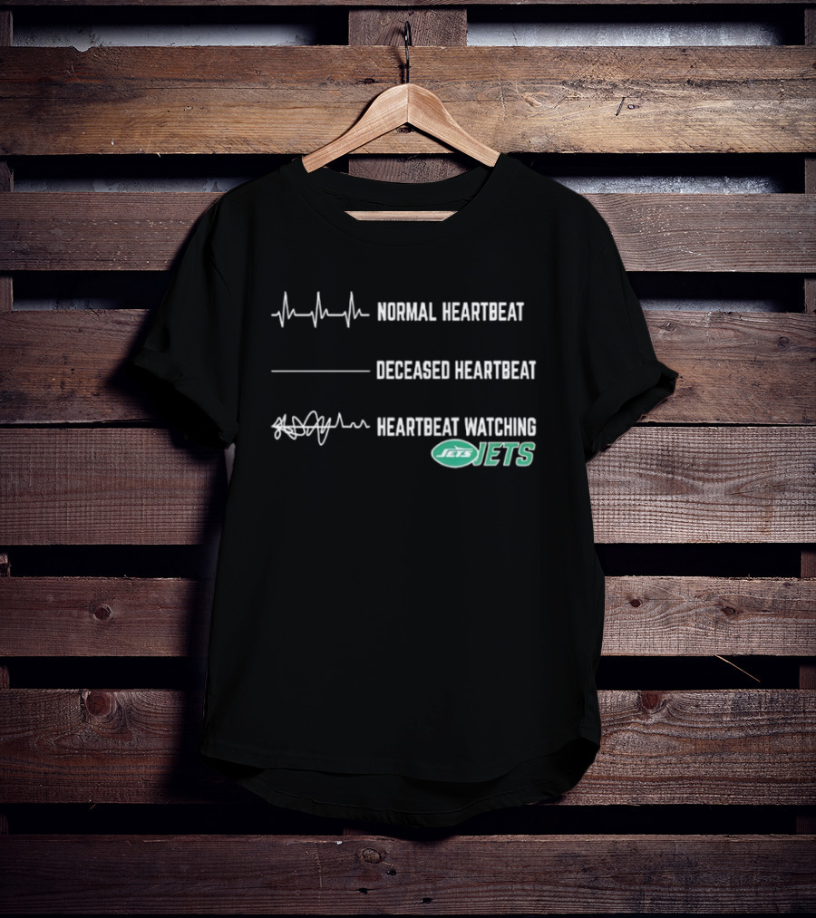 Normal Heartbeat Deceased Heartbeat Heartbeat Ing New York Jets T-Shirt