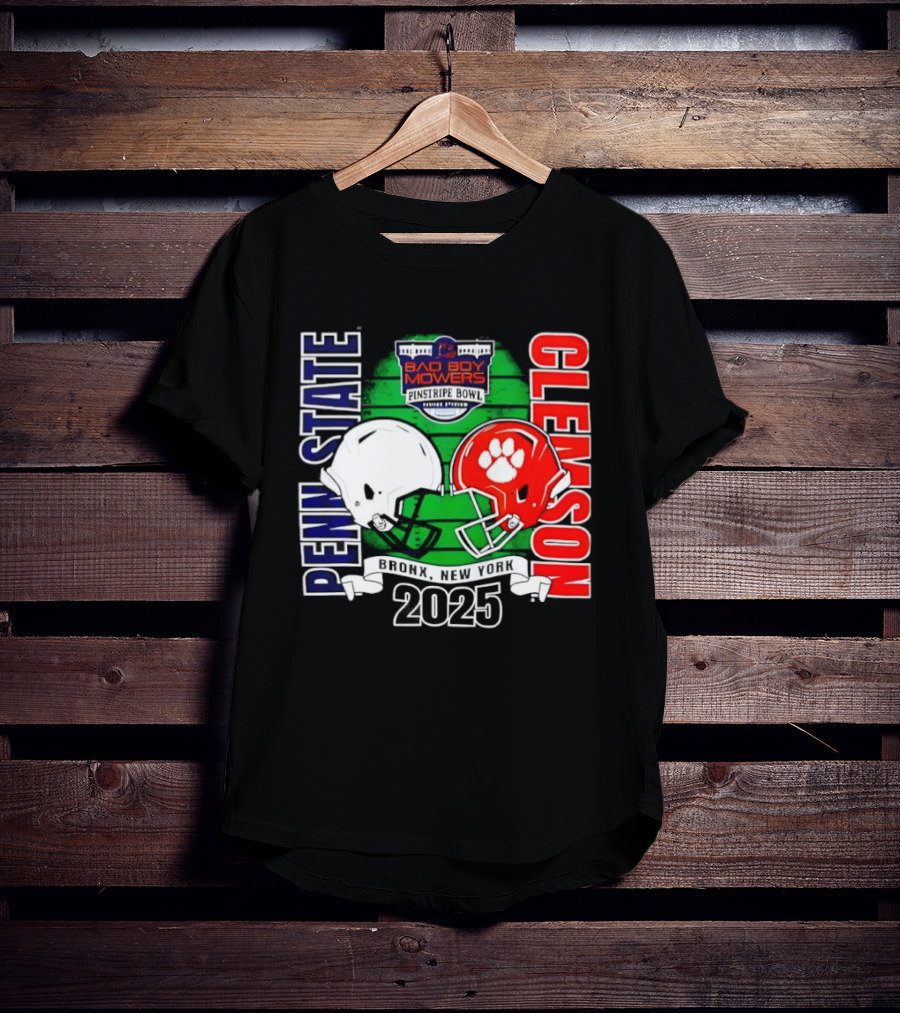 Bad Boy Mowers Pinstripe Bowl 2025 Penn State Vs Clemson Football Showdown T-Shirt