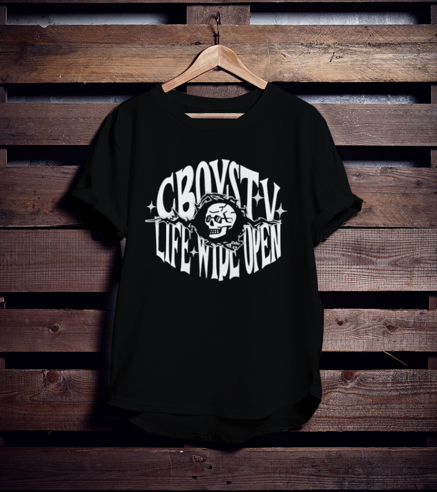 CBoysTV Skull Life Wide Open Militia T-Shirt