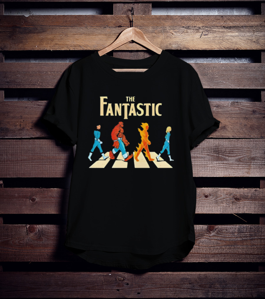 The Fantastic Four Superhero Team Walking T-Shirt