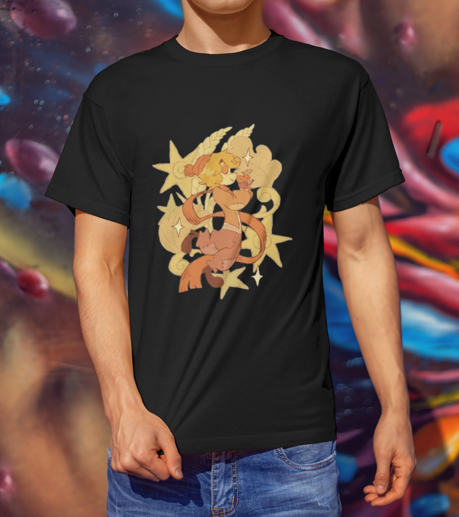 Zeddyzi Ramshackle Skipp Vibes Cartoon Character With Stars And Wheat T-Shirt