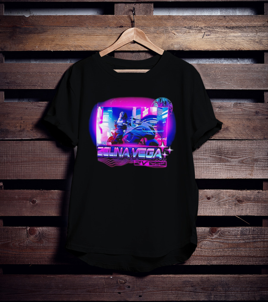 Zelina Vega Motorcycle Neon Cyberpunk WWE Champion T-Shirt