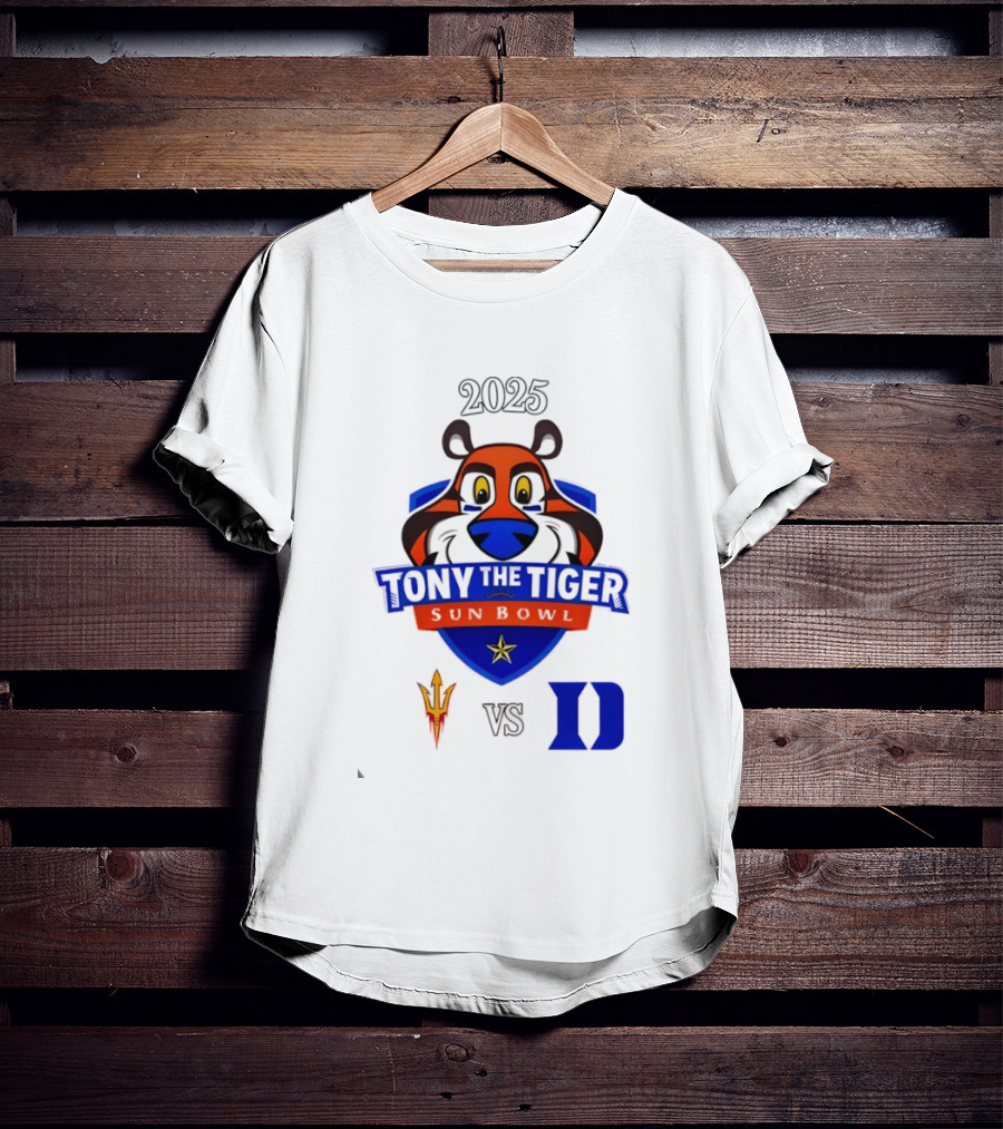Arizona State Sun Devils Vs Duke Blue Devils 2025 Tony The Tiger Sun Bowl College Football Game T-Shirt