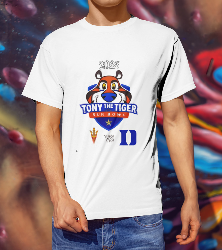 Arizona State Sun Devils Vs Duke Blue Devils 2025 Tony The Tiger Sun Bowl College Football Game T-Shirt