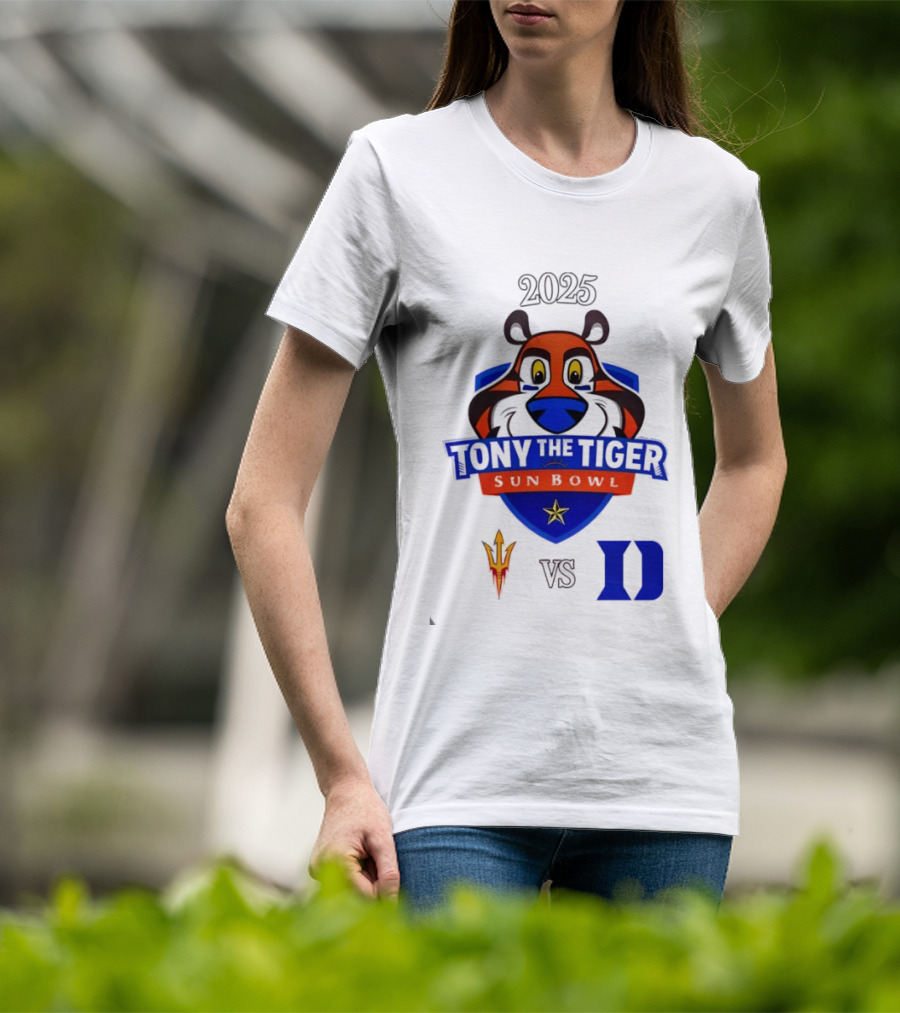 Arizona State Sun Devils Vs Duke Blue Devils 2025 Tony The Tiger Sun Bowl College Football Game T-Shirt