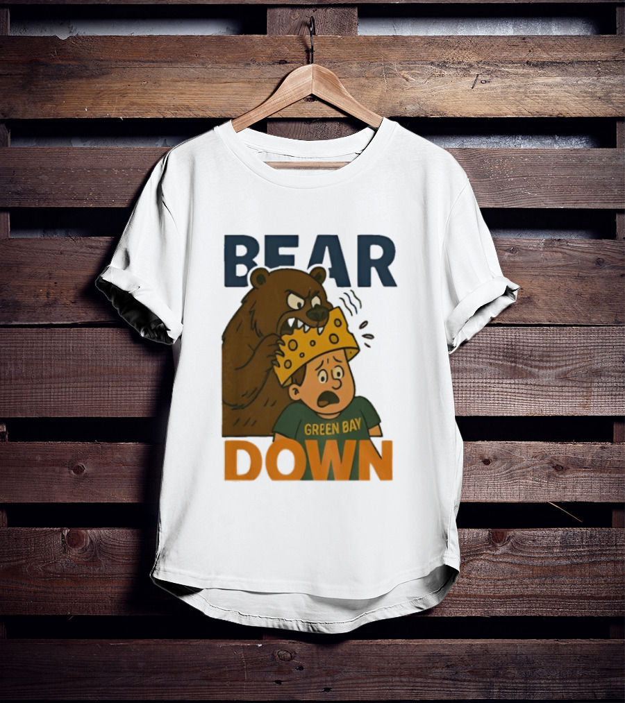 Bear Down Green Bay Packers Rivalry Cheesy Confrontation T-Shirt