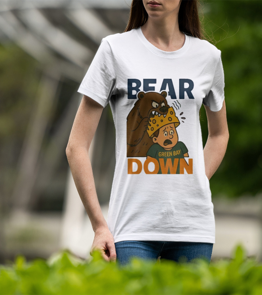 Bear Down Green Bay Packers Rivalry Cheesy Confrontation T-Shirt