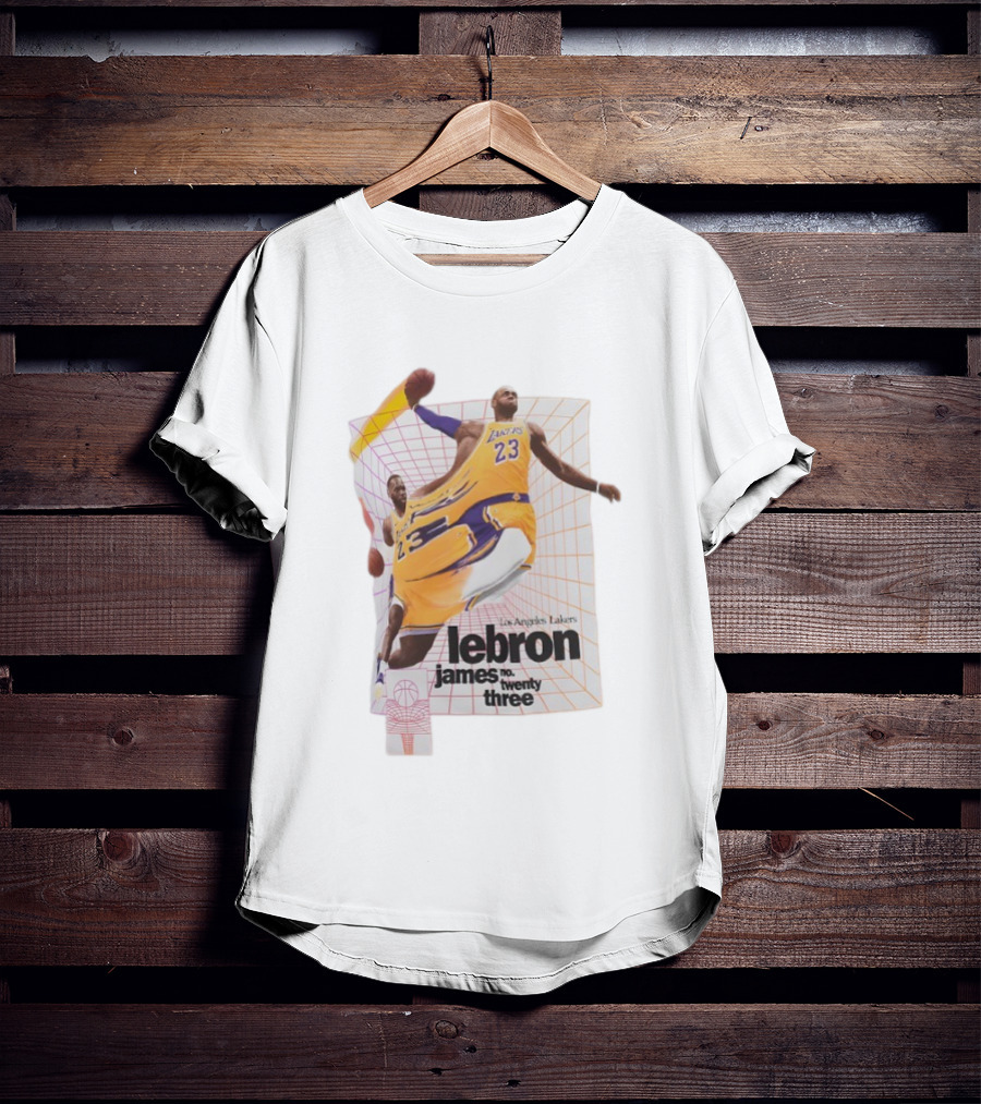 Los Angeles Lakers LeBron James Number 23 Time Warp Basketball T-Shirt