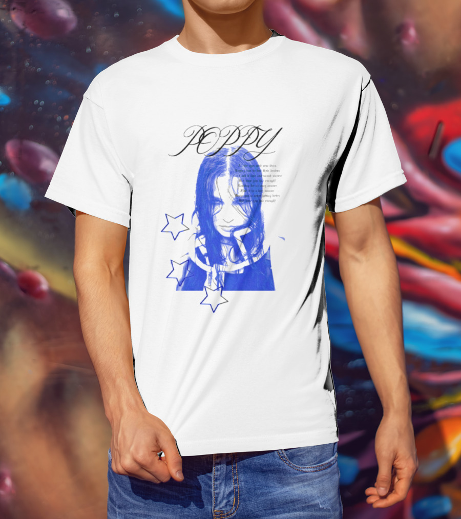Poppy Blue Face With Stars T-Shirt