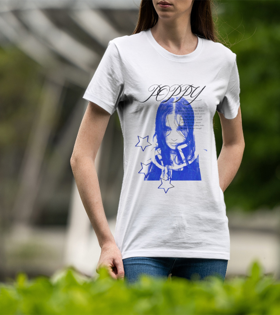 Poppy Blue Face With Stars T-Shirt