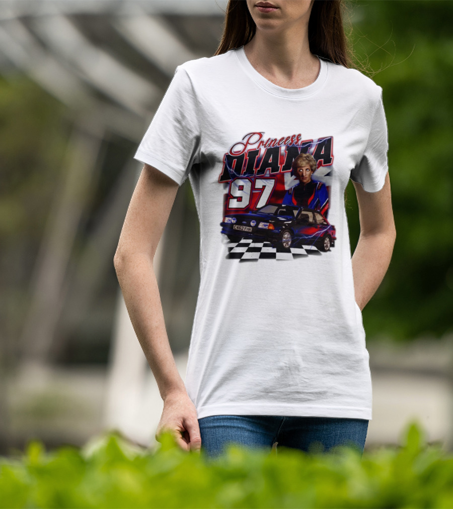 Princess Diana 97 Racer Car Union Jack T-Shirt