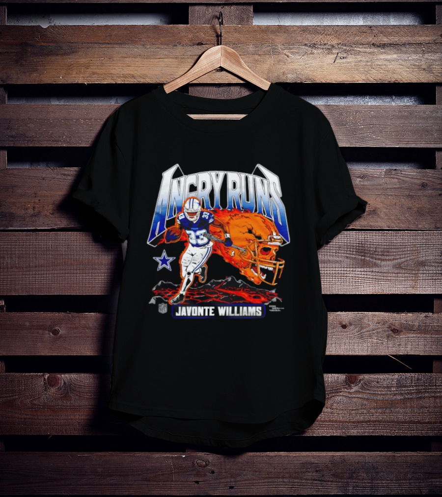 Angry Runs Dallas Cowboys Javonte Williams NFL 2025 T-Shirt