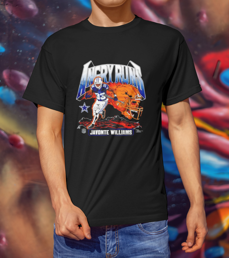 Angry Runs Dallas Cowboys Javonte Williams NFL 2025 T-Shirt