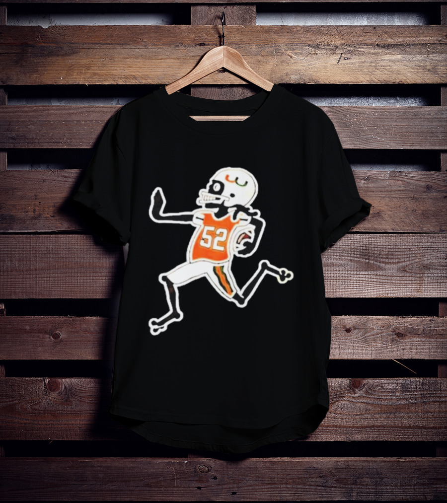 Francisco Mauigoa Skeletal 52 Miami Hurricanes Football Player T-Shirt