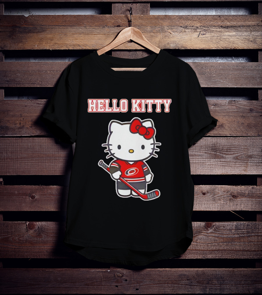 Carolina Hurricanes Hello Kitty Night Cute Hockey T-Shirt
