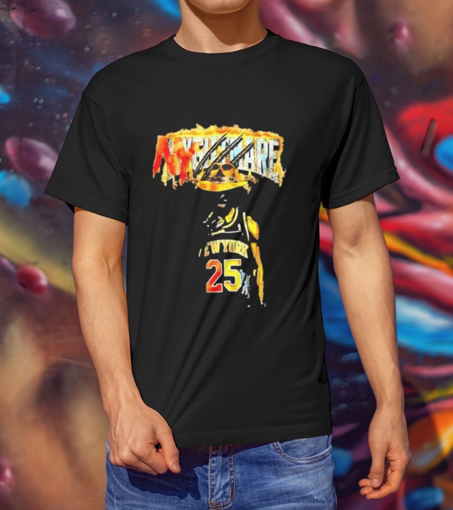 Jalen Brunson New York 25 Ny Nightmare Freddy Krueger T-Shirt