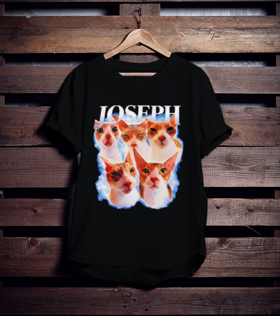 JOSEPH Five Cat Faces Blue Aura T-Shirt