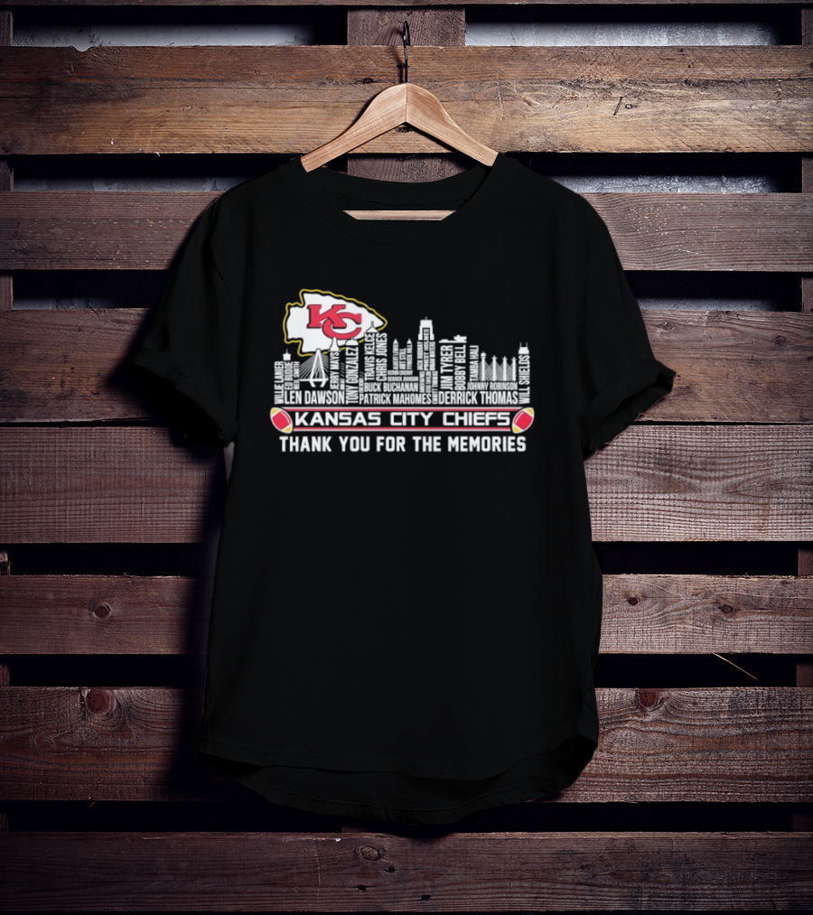 Kansas City Chiefs Thank You For The Memories City Skyline KC T-Shirt