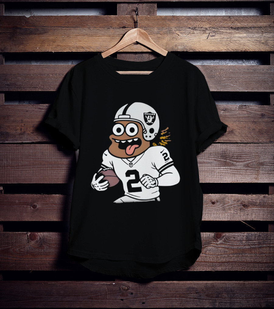 Las Vegas Raiders Ashton Jeanty Cartoon Number 2 Football Player T-Shirt